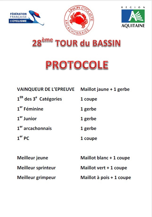 protocole tour du Bassin 2017