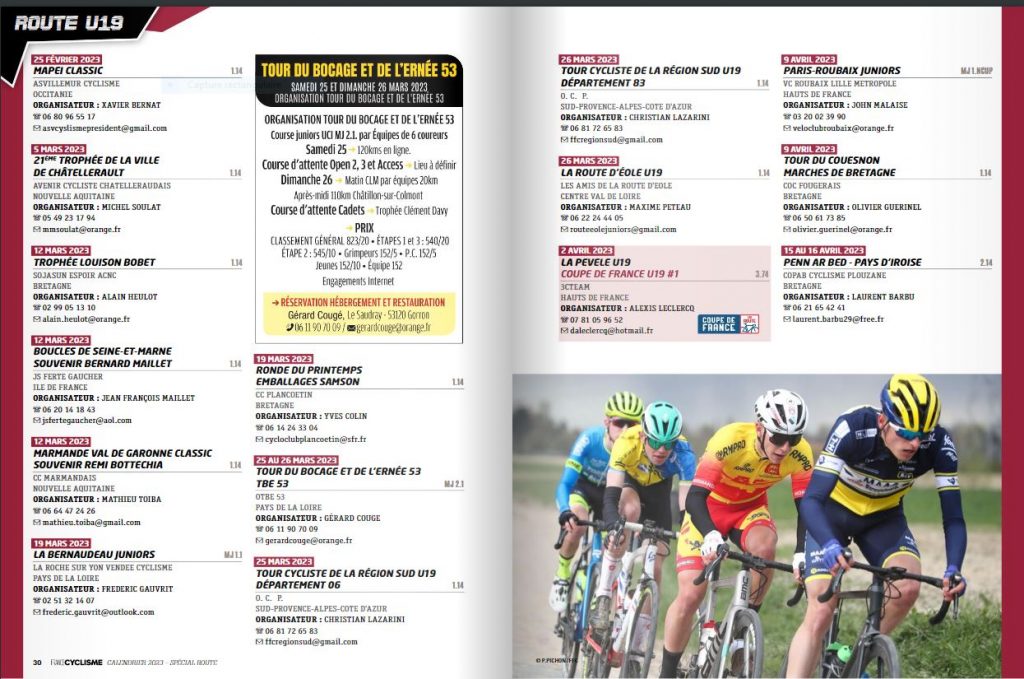 Sud Gironde – CYCLISME — — Calendrier 2024 des épreuves en Nouvelle  Aquitaine
